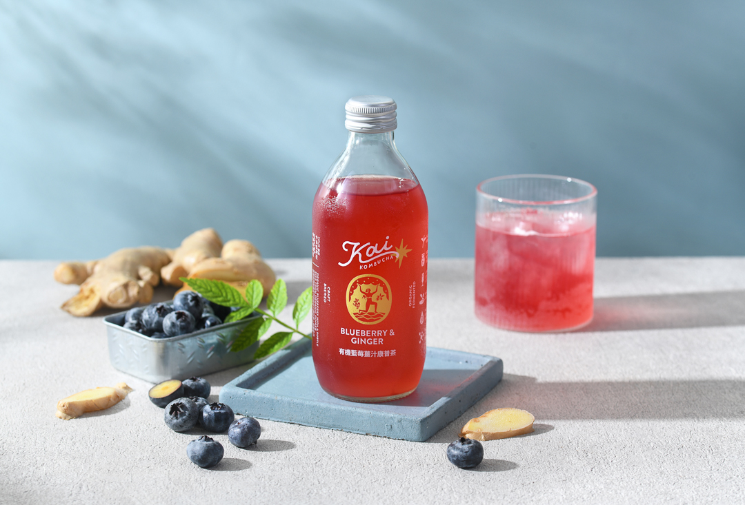【Kai 康普茶】有機藍莓薑汁康普茶 330ml*12瓶 ▶90C005